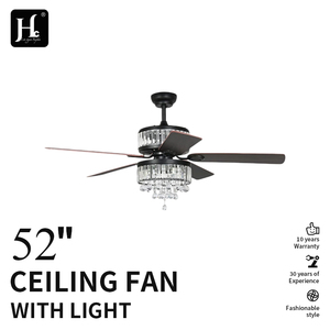 American retro chandelier <b>ceiling</b> fan for dining room, crystal fan <b>light</b> with <b>remote</b> <b>control</b>, flush mount <b>ceiling</b> <b>light</b> - Product Image 2