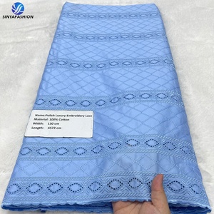 Nuovo Design Sinya: Tessuto in <span class=keywords><strong>Pizzo</strong></span> Voile Svizzero Lucido, 5 Iarde, 100% Cotone Ricamato, <span class=keywords><strong>Pizzo</strong></span> Nigeriano Africano per Uomo - Product Image 4