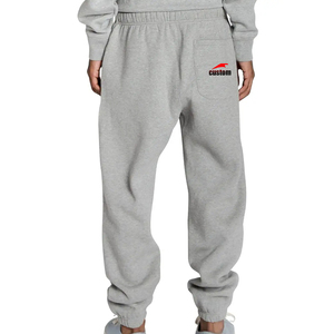 <span class=keywords><strong>Pantaloni</strong></span> da Jogging in Pile Grigio Tinta Unita per Uomo Alta Moda <span class=keywords><strong>con</strong></span> Elastico in Vita e Polsini <span class=keywords><strong>Pantaloni</strong></span> Casual in Cotone Pesante - Product Image 3