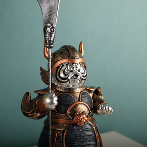 Figurines de tigre de style chinois en résine, lot de 2 pièces bleu national pour la décoration du salon - Product Image 4