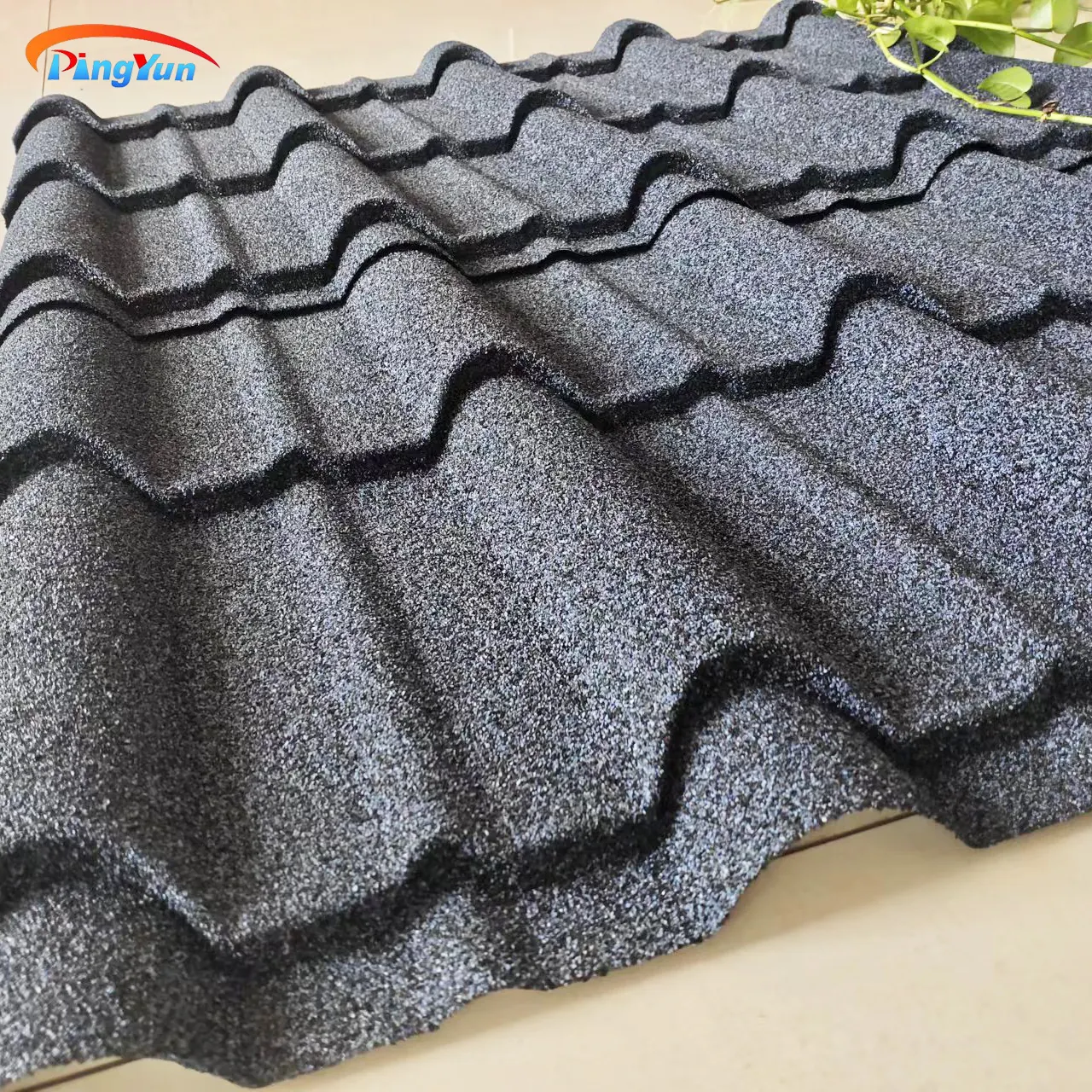 Building Materials Metal Shingle Wave Color Stone Coated Roof Tiles for House Villa