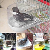 Amorepet - Petite baignoire suspendue en plastique pour oiseaux de compagnie, accessoire pour perroquet, canari, agapornis