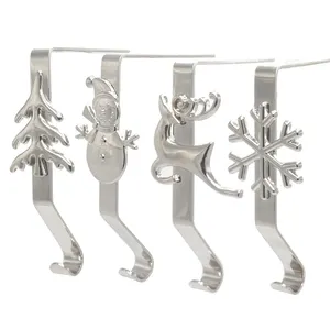 Sets 4 Hot Selling Metal Letter S-förmige Messing farbe Freistehender Weihnachts strumpf halter für die Inneneinrichtung