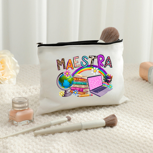 Bolsa <span class=keywords><strong>de</strong></span> maquillaje personalizada con diseño <span class=keywords><strong>de</strong></span> regalos para profesora <span class=keywords><strong>de</strong></span> español, bolsa <span class=keywords><strong>de</strong></span> almacenamiento para artículos <span class=keywords><strong>de</strong></span> tocador <span class=keywords><strong>de</strong></span> viaje, bolsa <span class=keywords><strong>de</strong></span> cosméticos - Product Image 4
