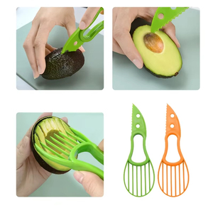 <b>Multifunctional</b> Plastic Knife Fruit & <b>Vegetable</b> Kitchen Tools Avocado <b>Cutter</b> Corer Butter Slicer Peeler Pulp Separator Accessory - Product Image 5