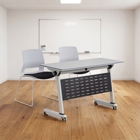 Table et chaises de conférence pliantes modernes en métal avec double bureau et chaises pour les écoles
