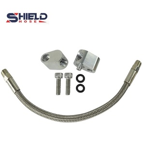 SHIELD LS Engine 3-Bolt DBC DBW Gen 3 Throttle Body Bypass Steel Tresded Hose Kit Coolant <span class=keywords><strong>Crossover</strong></span> Steam Tube LSX LS1 - Product Image 1