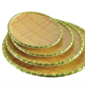Piatto esagonale in melamina personalizzato Design piatto di bambù classico all'ingrosso 10/12.5 pollici contenitore per alimenti in plastica festa