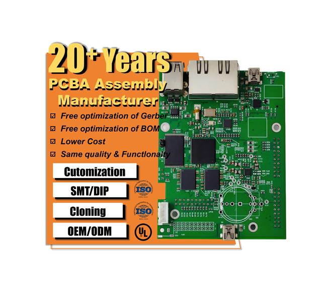 PCB/PCBA Clone Reverse Engineering Turnkey Service Industrial Control Electronics Manufacturing Services 2-Layer Boards ISO9001