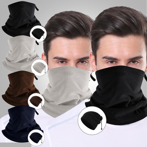 Fleece Neck Warmer Unisex Windproof Cold Proof Face Mask Outdoor Sports Cycling Mask Black Dark Gray Navy Blue Brown - Product Image 1