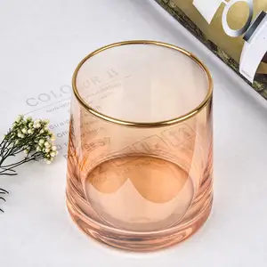 Wholesale 8 Oz Whisky Glass Cup Electroplate Lead Free Gift Candle Jar