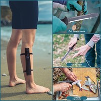 Couteau de plongée multifonctionnel en acier inoxydable et couteau de sauvetage aquatique, coupe-corde sous-marin pour la pêche, la chasse et les activités de plein air