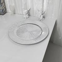 Assiettes de présentation en plastique argenté de luxe, style vintage, pour mariages, hôtels et fêtes