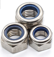 Cincin putih/cincin biru nilon penguncian otomatis mur nilon masukkan kunci DIN 985 baja tahan karat baut mur dan karbon segi enam pengambil 035