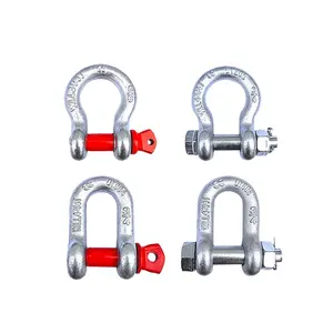 High Quality Marine Hardware Rigging Forged G2130 Bolt Bow Shackle D Ring Shackles Towing Trailer Parts 1 Ton Us Type