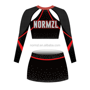 Manga larga competitivo brillante tela <span class=keywords><strong>de</strong></span> Lycra Sexy strass Plus tamaño traje <span class=keywords><strong>de</strong></span> la animadora - Product Image 1