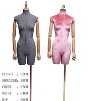 Koreanischer Stil FRP Halbkörper-Schaufensterpuppe Weibliches Modell Kopf-Displayständer für Hochzeitskleider und Schneidergebrauch