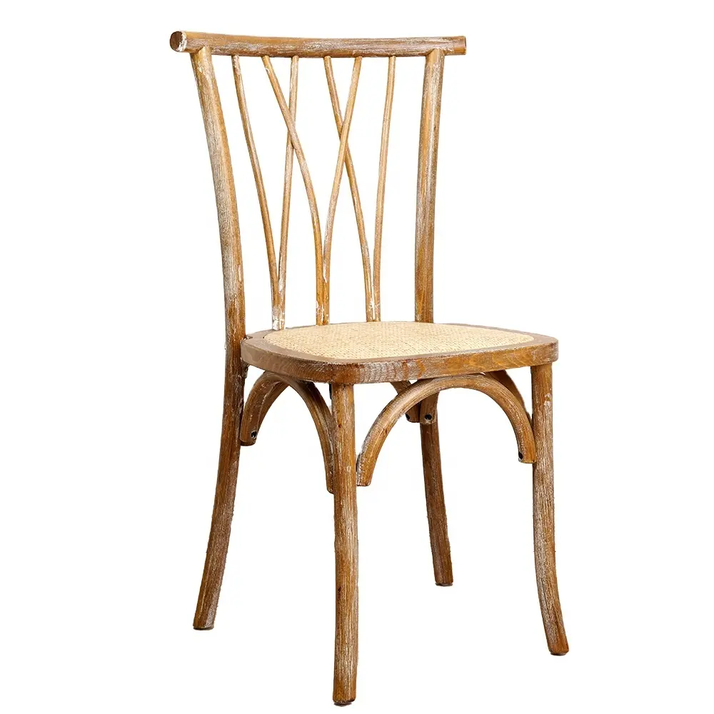 Sunzo Furniture Cross Back sedia Botanica in legno impilabile sedie da pranzo moderne per banchetti di nozze