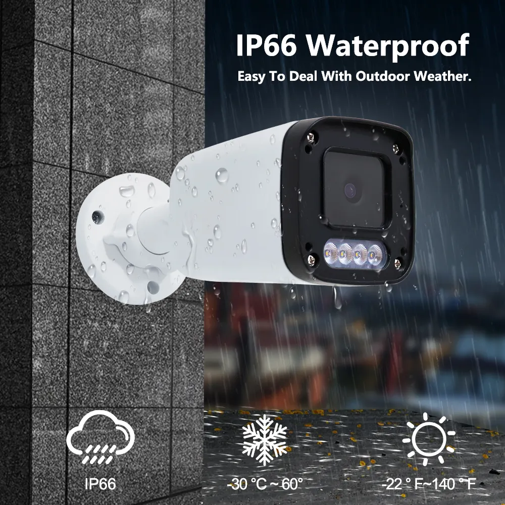 Sistema de seguridad de vídeo Hik CCTV para interiores y exteriores, red fija de 4MP para Hikvision, seguimiento automático, PTZ, IP, POE, captura facial, cámara AI