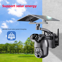 Caméra à double objectif étanche 4G 6MP Caméra de vidéosurveillance sans fil pour réseau extérieur Caméra de sécurité solaire à vision nocturne couleur