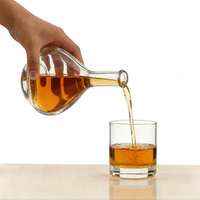 Bouteille de vin en verre transparent vide, personnalisée, de grande capacité, de forme ronde, pour la sérigraphie, pour le rhum, la vodka, le whisky, le brandy
