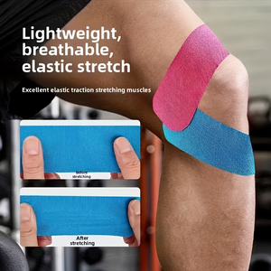 Bande thérapeutique élastique de kinésiologie, bandage de soutien athlétique en coton pré-découpé pour la récupération des blessures, sans latex et résistant à l'eau - Product Image 2