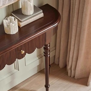 Mesa <span class=keywords><strong>Consola</strong></span> Decorativa de Estilo Nórdico Europeo de Madera Maciza Vintage de Lujo para <span class=keywords><strong>Recibidor</strong></span>, con Forma de Arco Semicircular, para Uso en Hoteles - Product Image 3