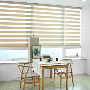 Persianas coreanas Zebra personalizadas para ventanas, cortinas enrollables motorizadas con control automático de luz, decoración moderna para el hogar. - Product Image 1