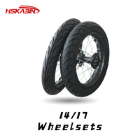 Ensemble de roues à rayons noires HSKABIN 14/17 pouces pour moto électrique Yozma Strike Shadow, roues de supermotard de rue