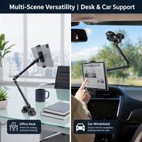 Support de tablette BoXiang 18-Yr BSCI OEM à double ventouse, bras réglable à 360° °   Support de bureau rotatif et pliable pour diffusion en direct (vente en gros)