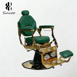 Sillón de Barbería Moderno de Alta Calidad, con Marco Dorado y Tapicería de Cuero Naranja, para Lavado de Cabello en Salón de Belleza - Product Image 2