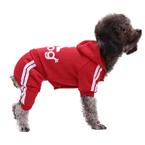 Ropa de XS-XXL para perros, mono cálido, pijama para cachorros y gatos, abrigo grueso con capucha para perros, Chihuahua, Yorkie y Pug
