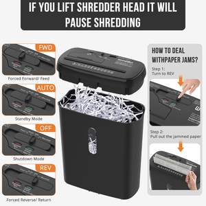 เครื่องทำลายเอกสาร Woolsche แบบตัดละเอียด 10 แผ่น ระดับความปลอดภัย P-2 สำหรับใช้ในบ้านและสำนักงาน - Product Image 6