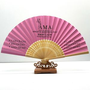 Abanico de Mano de Papel de Bambú con Impresión Personalizada a Precio de Fábrica - Product Image 3