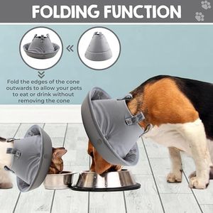 Best 30CM Polyester Print <b>Dog</b> Cone Homemade Soft Cat Recovery Collar for French Bulldog After Surgery - Product Image 3