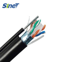 Kabel jaringan 5e kucing pendukung sendiri luar ruangan kawat baja sayang-untai padat UTP tembaga FTP dengan kabel Messenger