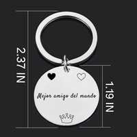 Porte-clés gravé en acier inoxydable « Meilleurs amis » - Bijou d'amitié « Mejor Amiga » espagnol - Cadeau pour anniversaire ou remise de diplôme pour BFF