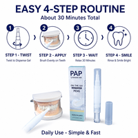 Stylo Blanchissant pour les Dents Sans Peroxyde PAP, Sans Sensibilité, Gel Blanchissant Portable, Élimine les Taches de Café et de Thé, Utilisation à Domicile, Marque Privée