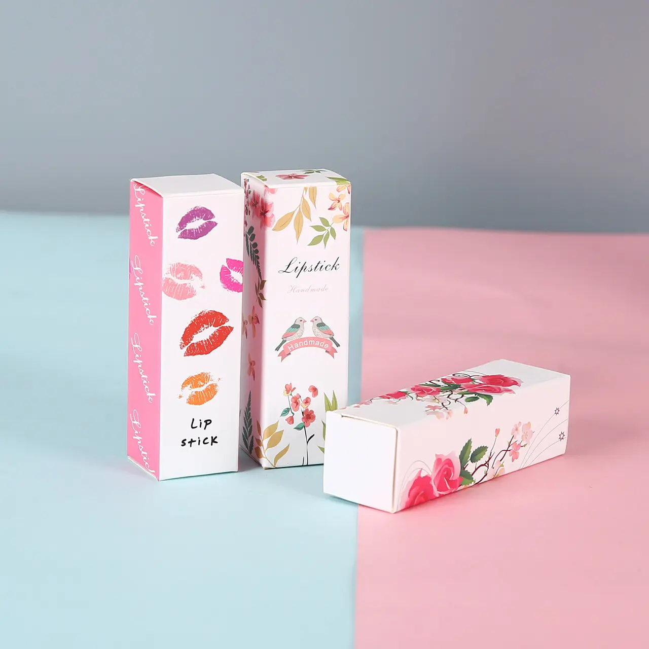 スポット空の口紅ボックスパッキング印刷ロゴシングルリップバーム化粧品カラーボックスギフトボックスフルカラー印刷パッケージ
