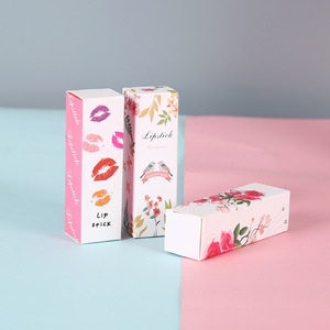 Spot empty lipstick box packing printed logo single lip balm cosmetic color box gift box full color printed packaging