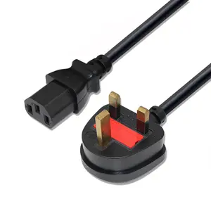 Singapore Malaysia Copper 3 Pin UK Plug PC Laptop Computer Monitor AC Power Cord Cable for Kettle Power Cable