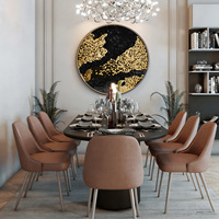 Peinture murale moderne abstraite de luxe en résine époxy, finition brillante, cadre en aluminium, incrustation de strass, décoration intérieure pour hôtel