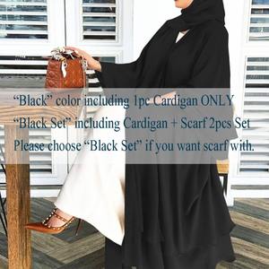 Abayas pour femmes Musulman Dubai <span class=keywords><strong>Robe</strong></span> Solide Coupe Ample Long Cardigan Islamique Caftan <span class=keywords><strong>Robe</strong></span> Ouvert Devant Maxi Longueur Trendy Chic <span class=keywords><strong>Curvy</strong></span> - Product Image 2