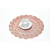 Lot de 4 sets de table modernes ronds en PVC tressé écologique de haute qualité, imperméables et antidérapants pour la protection de la table à manger