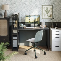 Vente en gros bureau d'ordinateur avec étagère bureau bibliothèque bureau pc en bois tables gamer poste de travail avec étagère haute