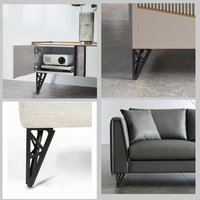 Pieds de meubles en fer robustes de 6 pouces pour canapé, armoire, table à manger/cuisine - Design moderne, ensemble de remplacement de 4 pièces