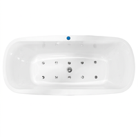 Baignoire de luxe à jupe, double extrémité, silencieuse, grand format d'angle avec jets de massage pour salle de bain principale