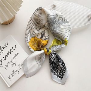 2024 Sang Trọng 70*70Cm Vuông Khăn Giả Lụa In Khăn Cho Phụ Nữ Cổ Mùa Hè Chiếc Khăn Cho Túi Tóc - Product Image 4