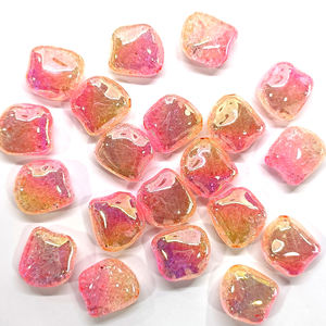 100 Uds. Gradiente Rosa explosión grieta Irregular forma de piedra acrílico 20mm cuentas agujero Vertical DIY teléfono cadena llavero pluma de cuentas - Product Image 1