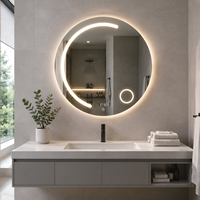 Miroir LED intelligent direct usine, miroir de salle de bain anti-buée sur mesure, haut-parleur Bluetooth à gradation tactile, IP44 CE RoHS OEM